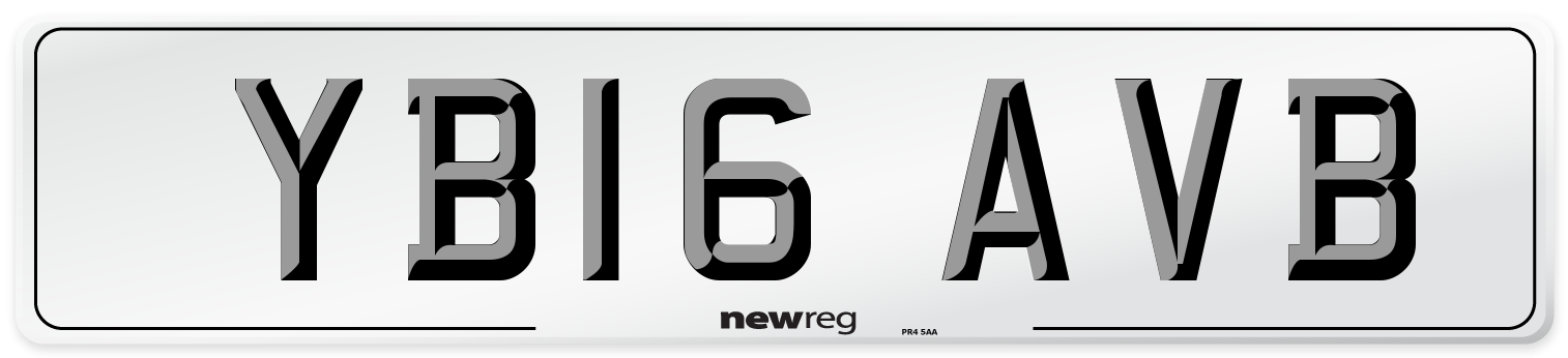 YB16 AVB Number Plate from New Reg